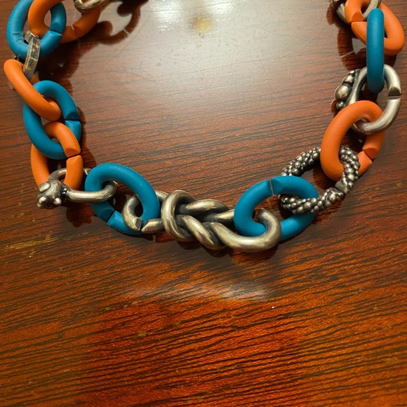 Trollbead X bracelet with rubber links and sterling silver links - Picture 3 of 4